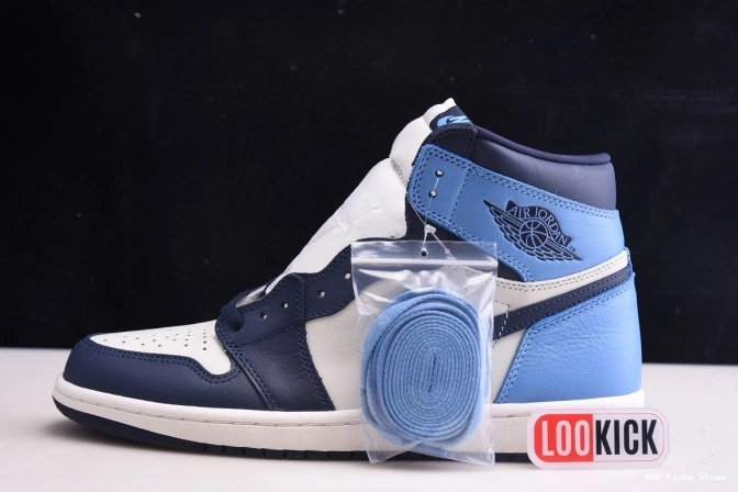 1st Kicks Shoes 1 Jordan High OG 555088-140 Retro Obsidian Air 0815